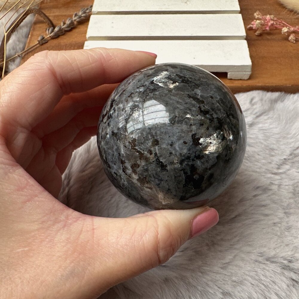 Beautiful Larvikite Sphere - Picture 3 of 10